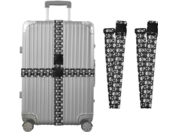 Conjunto De 2 Cintas Bagagem Personalizáveis Com Fivelas E Presilhas, Com Estampa De Caveira Gótica