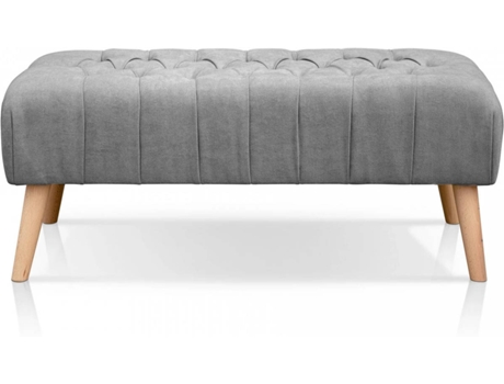 Banqueta MORFEO Boton (Cinzento - Madeira - 100x40 cm)