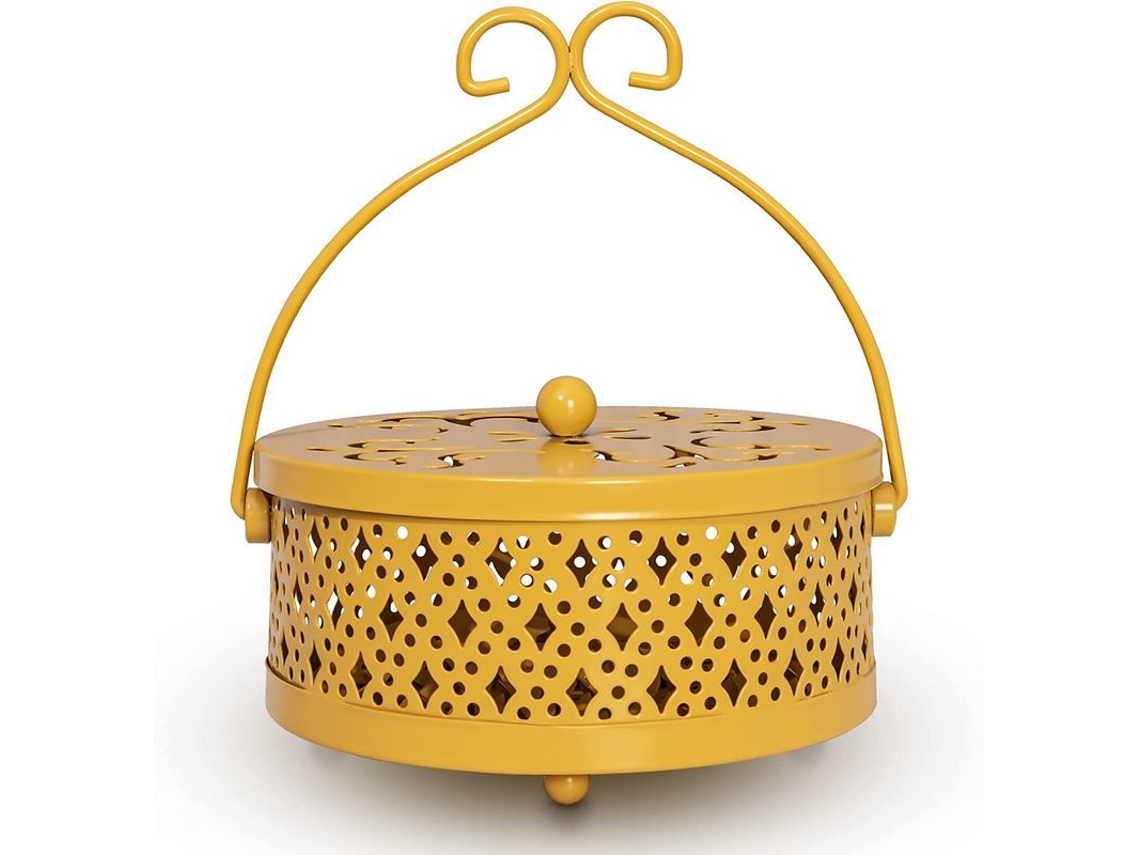 Nova Line suporte para Incenso Anti mosquito Retro, Portátil para Lar e Campismo (amarelo)