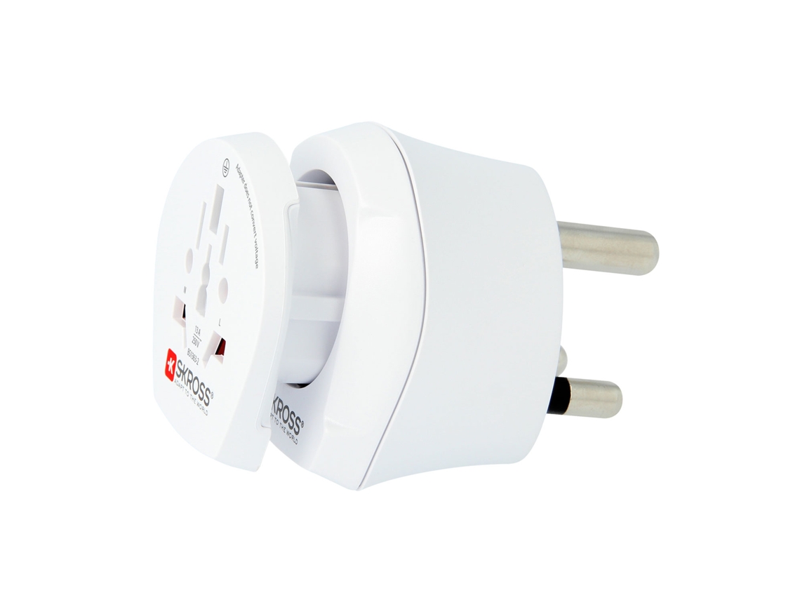 Adaptador De Viagem Combinado Mundial Para África Do Sul+ Europa Com Aterramento(branco)