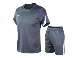 Conjunto De Camiseta E Shorts Para Homem De Treino Casual Manga Curta Com Ajuste Solto Cinza M Para Corrida Academia Ciclismo