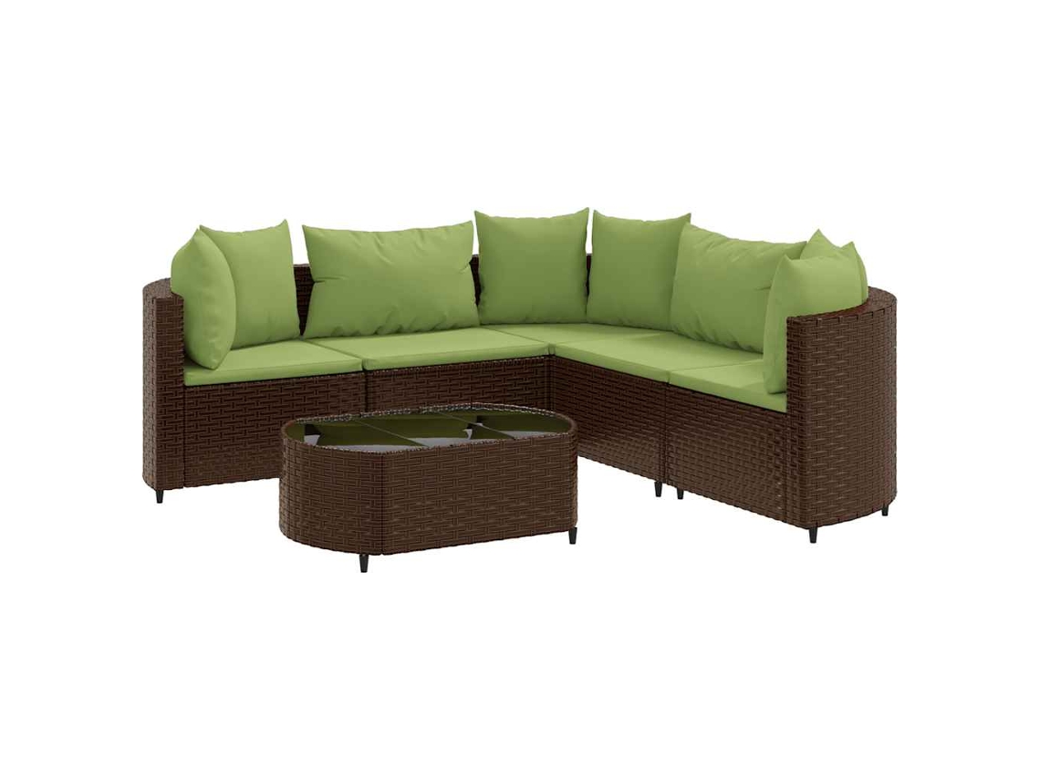 Garden Sofa Set, Garden Sofa Sets Vidaxl Marrom Rattan / Vime (n/a)