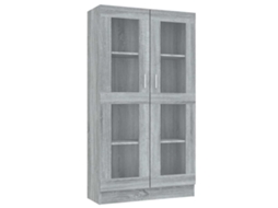 Conjunto 1 Armário Vitrine Vidaxl Cinzeto Derivados De Madeira (82.5 X 30.5 X 150 Cm)
