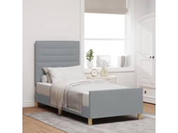 Estrutura De Cama Cinza Claro 100x200 Cm Tecido