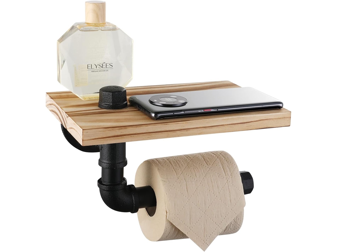 Suporte De Papel Higiênico Vintage Industrial, Design Exclusivo Steampunk Com Plataforma Para Fácil Armazenamento, Adequado Para Banheiro, Cozinha, De