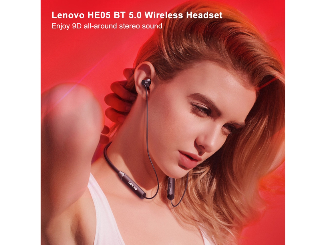 Auriculares Lenovo He05 Bluetooth 5.0 con Micrófono Cancelación de Ruido Resistentes al Agua Ipx5 S/MARCA
