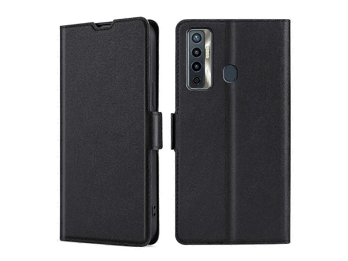 Capa De Couro Flip Horizontal Com Suporte E Compartimento Para Cartão Para Tecno Camon 17 Ultra-fino Com Fivela Lateral De Tensão Em Pu Tpu