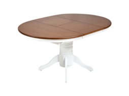 Mesa De Jantar Extensível BELIANI Akron De Madeira De Seringueira Freixo Castanho 106x150x74