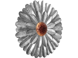 Enfeite de Parede em Ferro com Formato Flor, Peça Decorativa Moderna e Artística para Sala CHABERLU