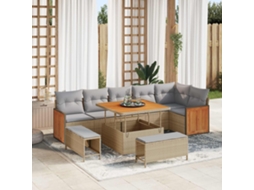 Vidaxl Conjunto De Sofá De Jardim 9 Unid. 9-número De Lugares