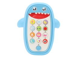 Brinquedo Telefone Bebê Animal Com Capa Mordedura Removível Azul Simulação Educativo