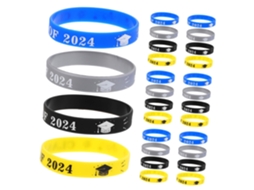 Conjunto de 24 Pulseiras de Silicone para Formato, Portáteis e Reutilizáveis