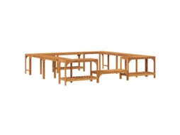 Conjunto 1 Enclosure Para Banheira De Hidromassagem Vidaxl Castanho Madeira De Acácia Maciça (255 X 255 X 55,5 Cm)