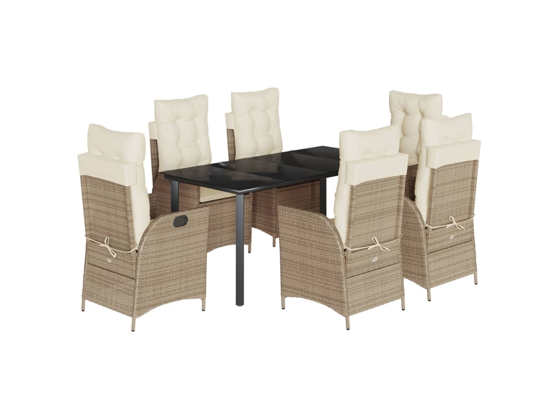 Garden Dining Set, Garden Dining Sets Vidaxl Bege Rattan / Vime (160 X 80 X 74 Cm)