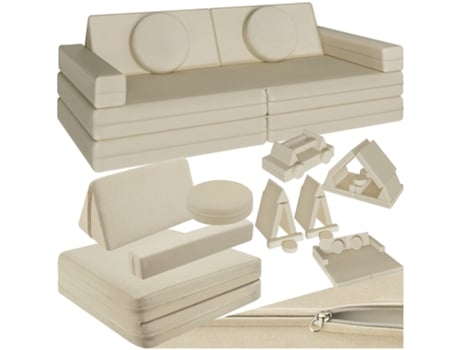 Sofá de Jogos Lilly 8 Peças com Função de Cama TECTAKE