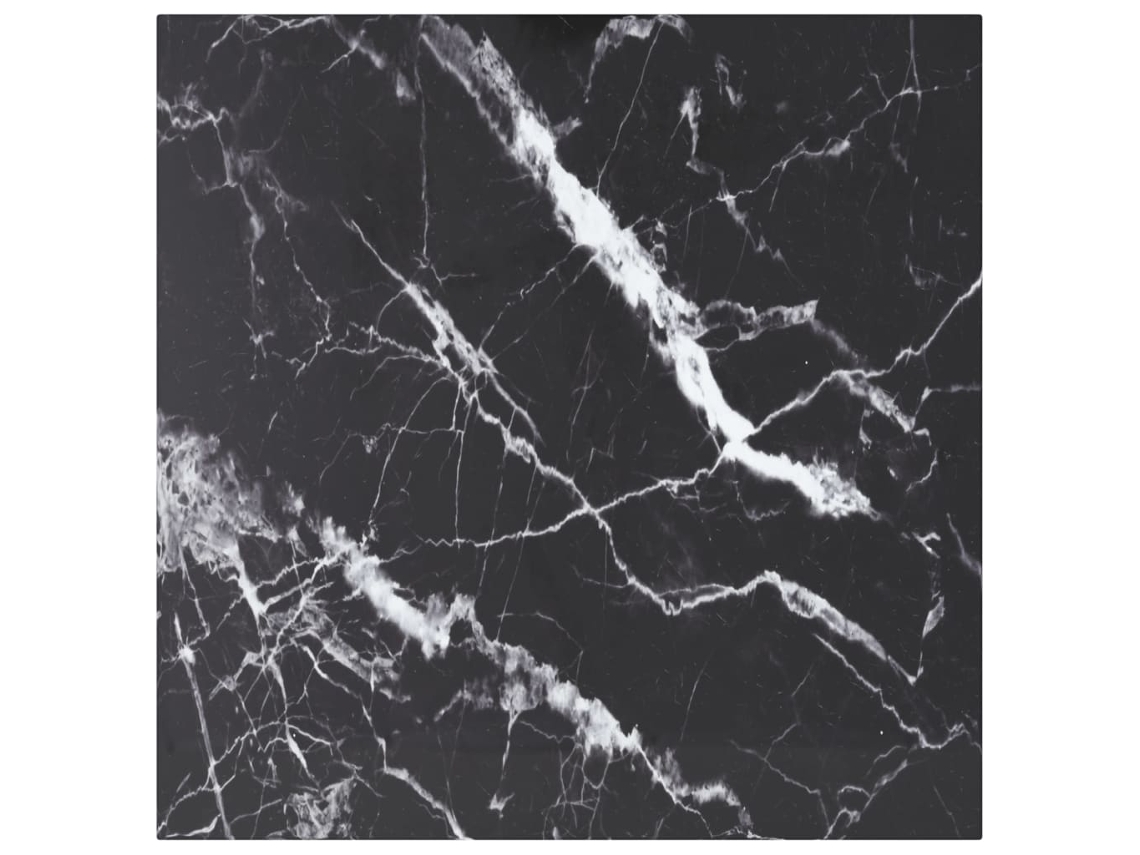 Tampo Mesa 60x60 Cm 6 Mm Vidro Temperado Design Mãrmore Preto DKD HOME DECOR