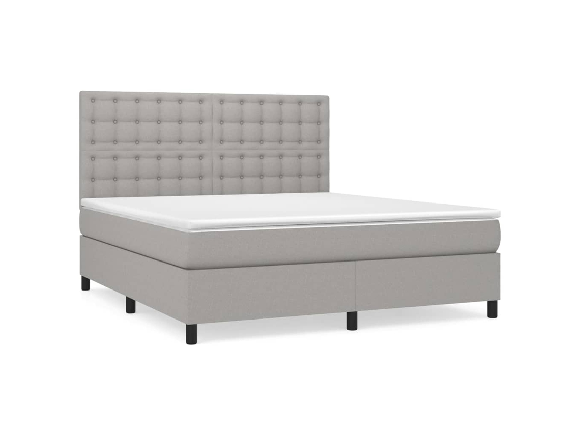 Box Spring Bed, Box Spring Beds Vidaxl Cinzeto Tecido (160 X 200 Cm)