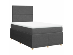 Cama Boxspring com Colchão 120x190 cm Tecido Cinzento Escuro MAISON EXCLUSIVE