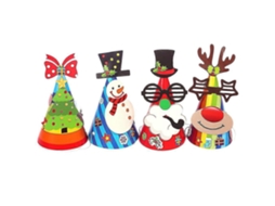 Conjunto De 12 Chapéus De Papel Criativos De Natal Com Desenhos Animados Para Crianças. Hengjian