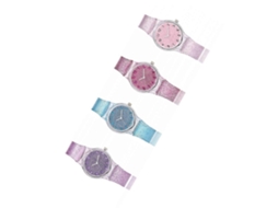 Relógio Infantil Da Moda, Rosa, Colorido E Brilhante, Para Presente De Natal (1 Conjunto).