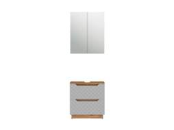 Conjunto de Mobiliário para Casa de Banho VICCO Lotta 2 Peças Cinza com Espelho