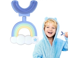 Escova de Dentes em Formato U para Crianças, com Limpeza Oral 360° e Cabeça Silicone Macia GOKOCO (7 a 14 nos Azul)