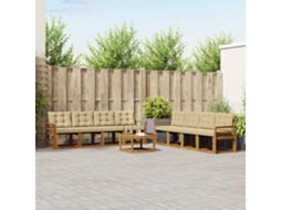 Vidaxl Conjunto De Sofás Para Exterior 9 Unid. Natural E Bege