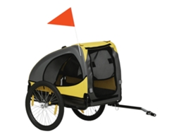 Trailer Dog, Janela de Reta, Tampa Enrolável, Acoplamento Universal, Estrutura de Aço, Amarelo, 140 X 71 X 83 Cm Ge