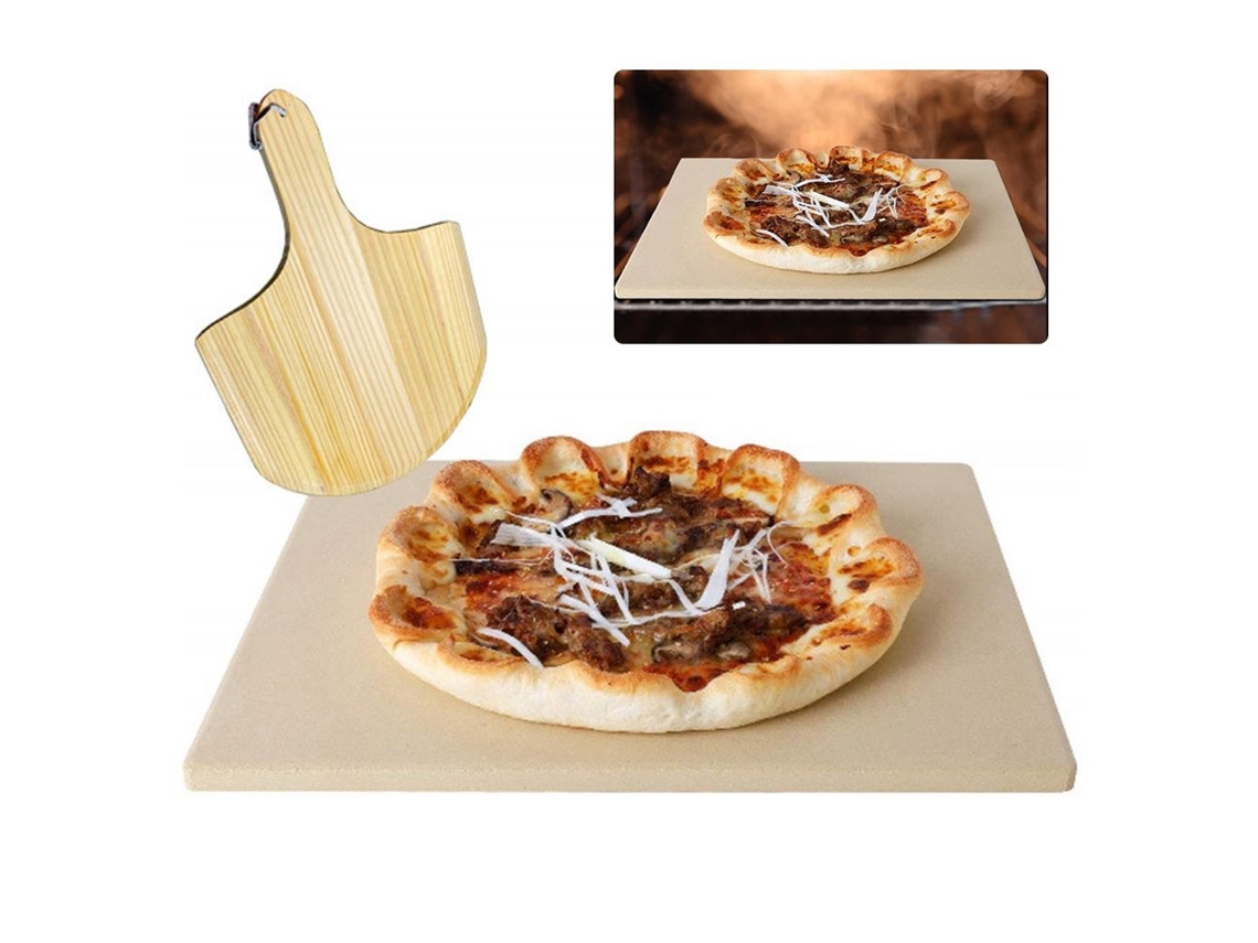 Conjunto De Pedra E Palheta De Pizza De Madeira Resistente A Choques Térmicos Para Forno E Churrasqueira Other