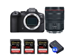Eos R6 Mark Ii + Rf 24 105mm F/4 L Is Usm + 3 Sandisk 256gb Uhs ii 300mb/s + 3 Canon Lp e6nh + Ebook “20 Dicas para Fotos Que Impressionam” CANON
