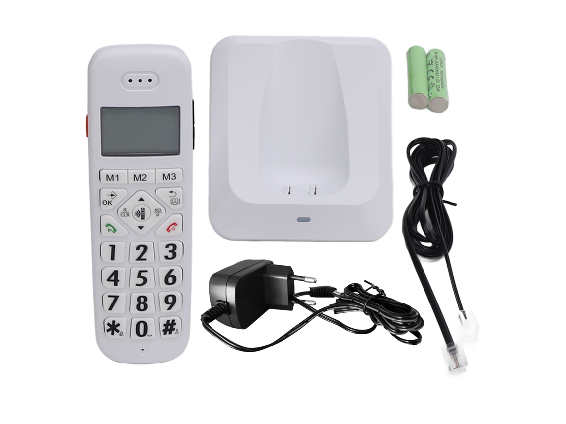 Telefone Sem Fio EOOCOO (botões Grandes, Identificação de Chamada)