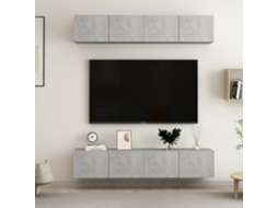 Vidaxl Móveis De Tv 4 Pcs 80x30x30 Cm Contraplacado Cinzento Cimento