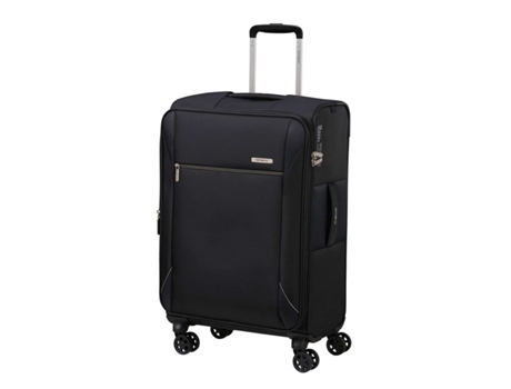 Mala De Viagem Média Samsonite Base Breeze 67cm 4 Rodas Expansível Preto 68l