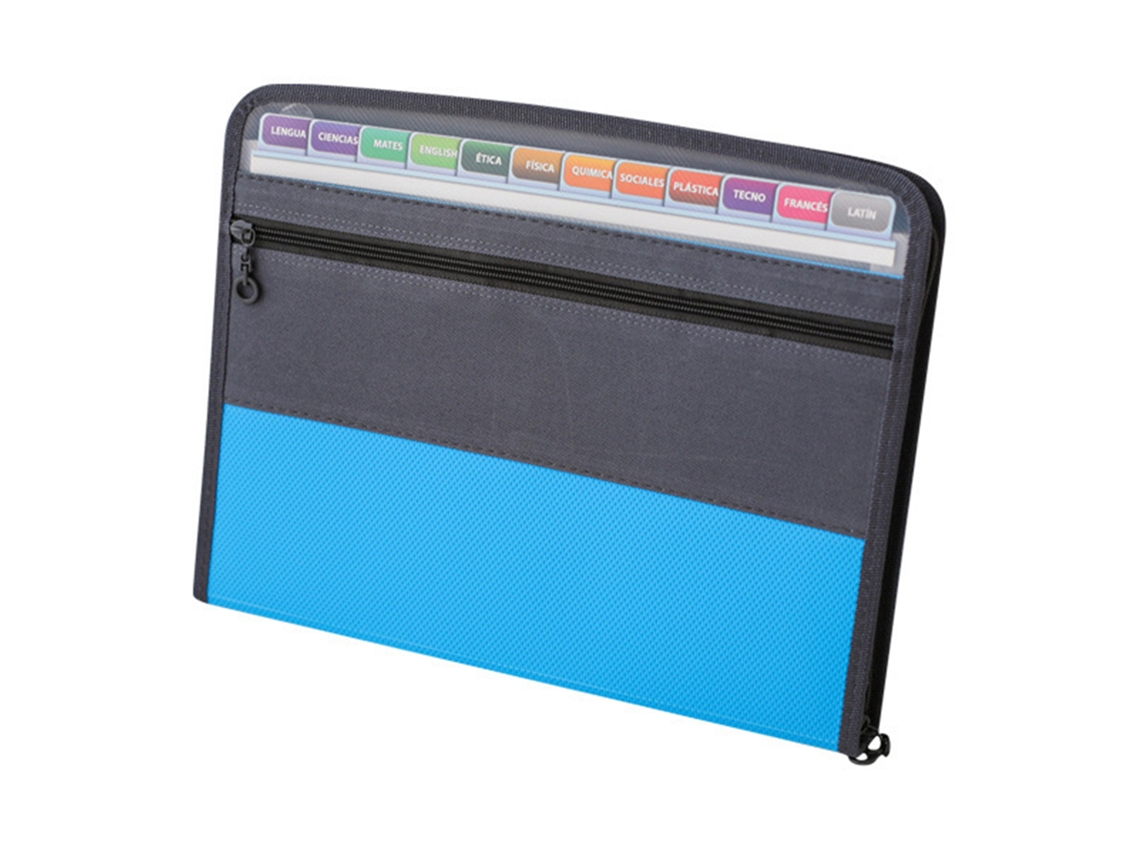 Carpeta Expandível Azul Com Fecho Duplo De 13 Camadas A4 Para Documentos E Papéis