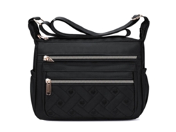 Bolsa de ombro multifuncional, moderna, casual, tecido Oxford de nylon preto AQUAFORGE