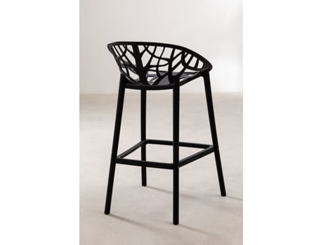 SKLUM Pack de 2 Bancos Altos de Jardim Ores Polipropileno Preto 65 cm
