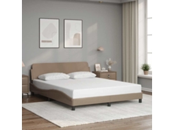 Vidaxl Estrutura De Cama Dover 160x200 Cm Couro Artificial Cappuccino