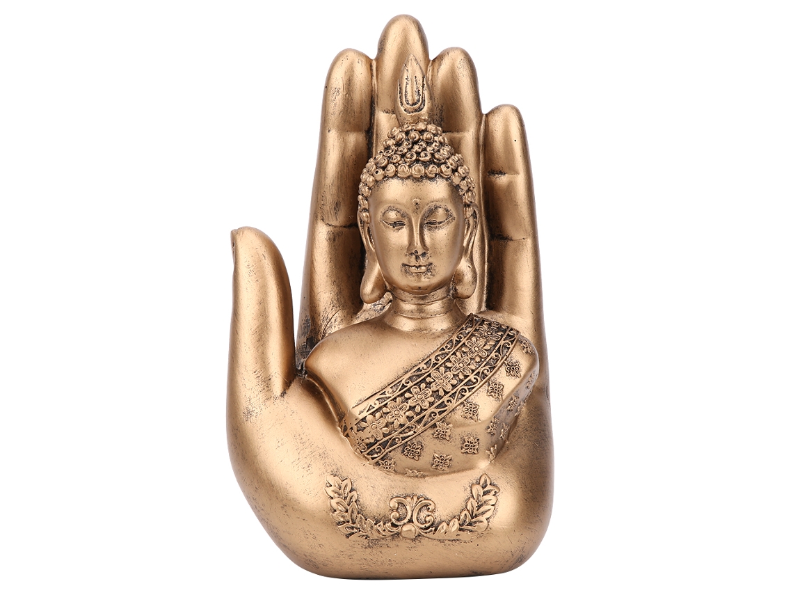 Estátua de Buda Antiga em Resina LAXISCREED para decoração de casa e escritório