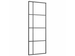 Porta deslizante em vidro esg fosco e alumínio 76x205 cm preto MAISON EXCLUSIVE