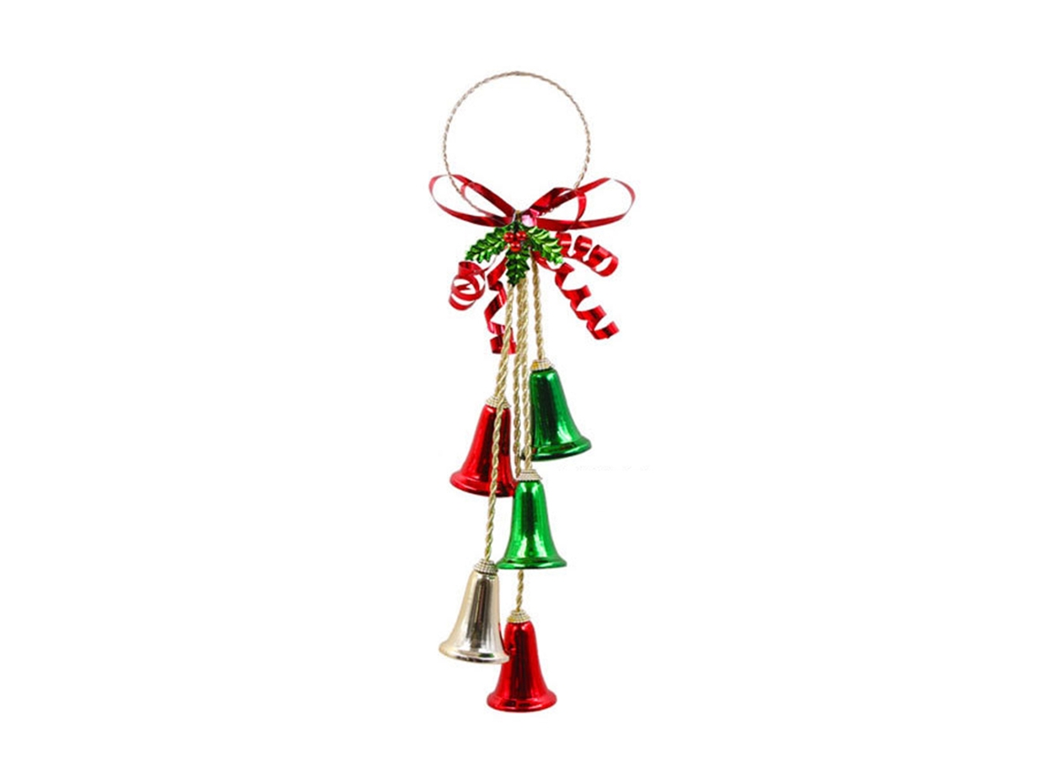 Corda de Sino Da Liberdade de Natal Estilo C com Pingente de Sino Da Liberdade Vermelho Verde e Dourado AURUM