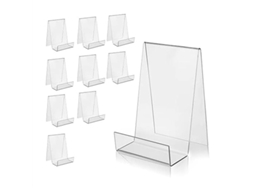 Estante De Acrílico Com Cavalete Transparente Para Exposição De Livros, Partituras, Obras De Arte, Cds Slowmoose (5 Grandes 5 Pequenos)
