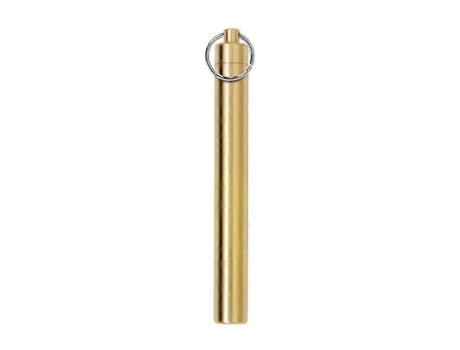 Porta-chaves Unissexo Gjnods Portable Toothpick Holder Medicine Pill Container Brass Box Case Bottle Outdoor Branco