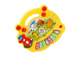 Primerox brinquedo Educativo Teclado Musical Eletrônico Infantil Animais de Fazenda Amarelo