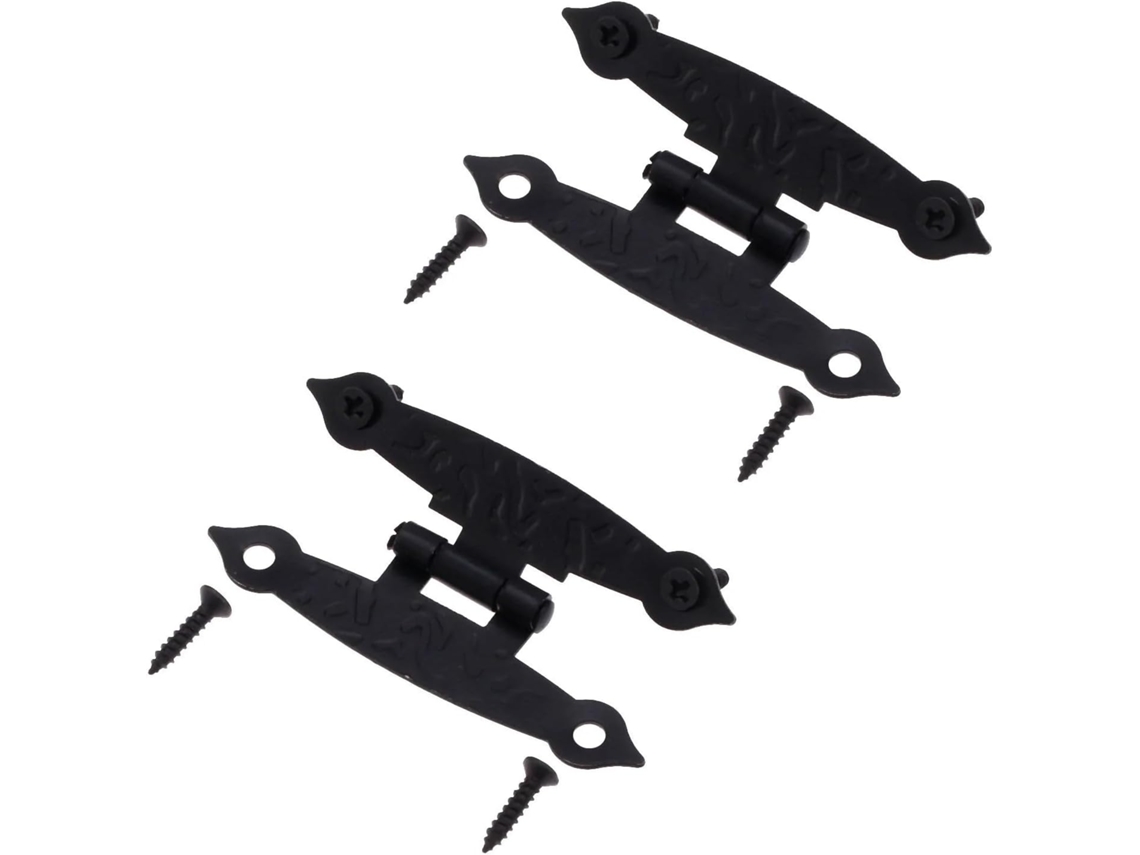 Dobradiças Giratórias Ocultas Para Portas, 2 Peças, 65x 33mm, Pretas, Estilo Antigo, Para Portas De Armários E Malas