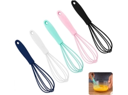 Batidor de Silicona 5 Peças Pequenos Batidores de Silicona Coloridos para Cozinha
