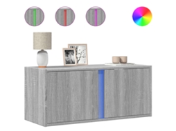 Móvel de Parede P/ Tv com Luzes Led Cinzento Sonoma MAISON EXCLUSIVE (80x31x35 cm)