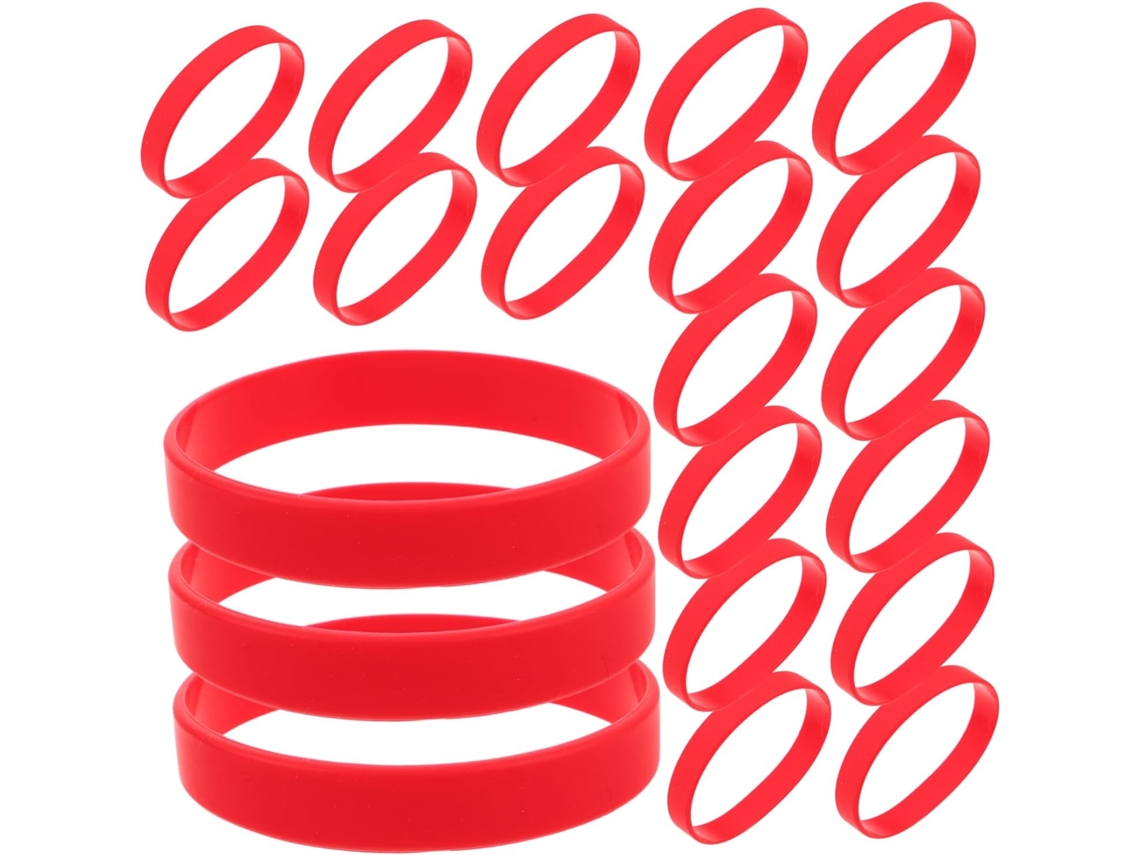 Osaladi Conjunto De 48-pulseiras Silicone Vermelhas Para Eventos, Pulseiras De Aniversário Para Festas E Comemorações