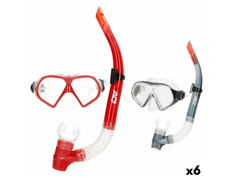 Mergulho Óculos Com Tubo Aquasport Vermelho Cinza (6 Unidades)