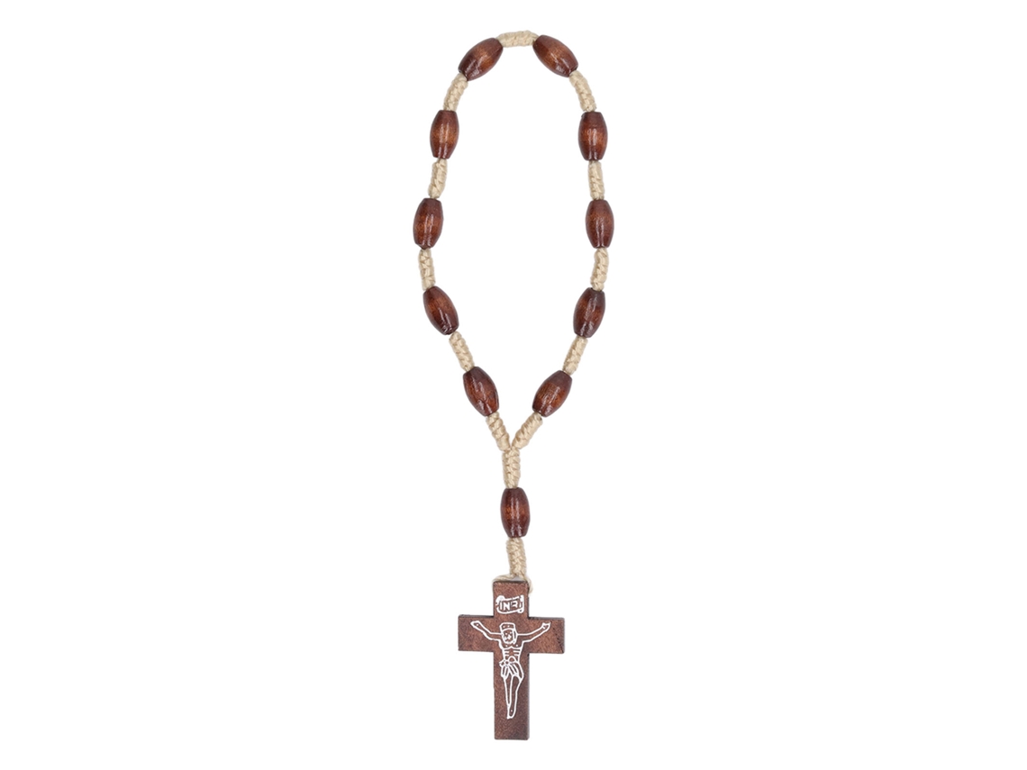 Rosinha Pequena Portátil com Crucifixo Madeira para Batismo