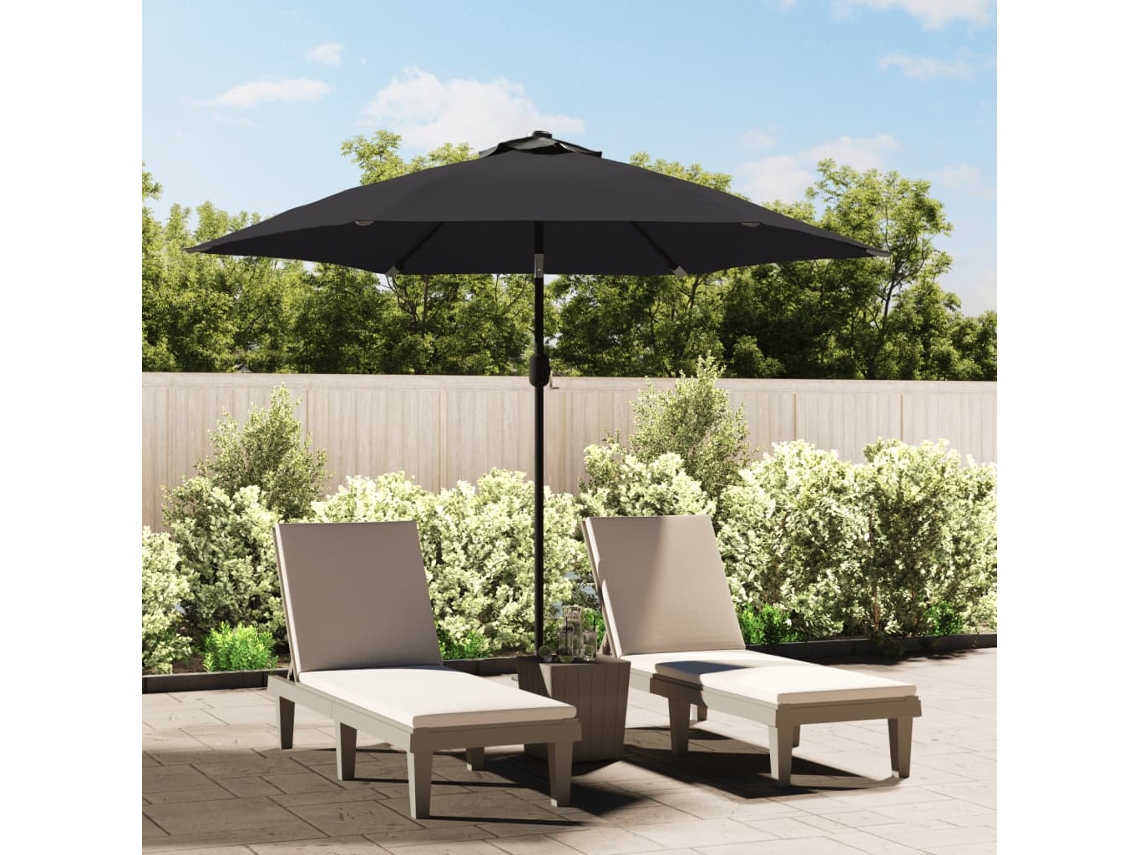 Vidaxl Guarda-sol De Exterior Com Mastro De Metal 300 Cm Preto